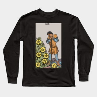 Tarot Card = Seven of Pentacles Long Sleeve T-Shirt